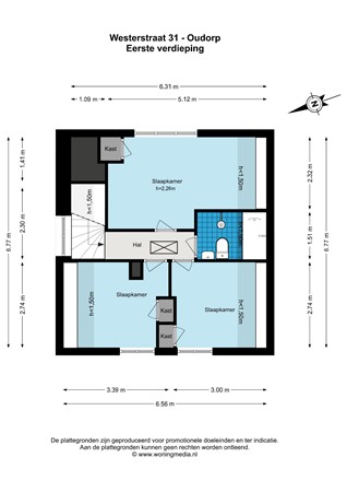 Plattegrond - Westerstraat 31, 1829 BL Oudorp - Westerstraat 31 - Oudorp - 1e_verdieping - 2D.jpg